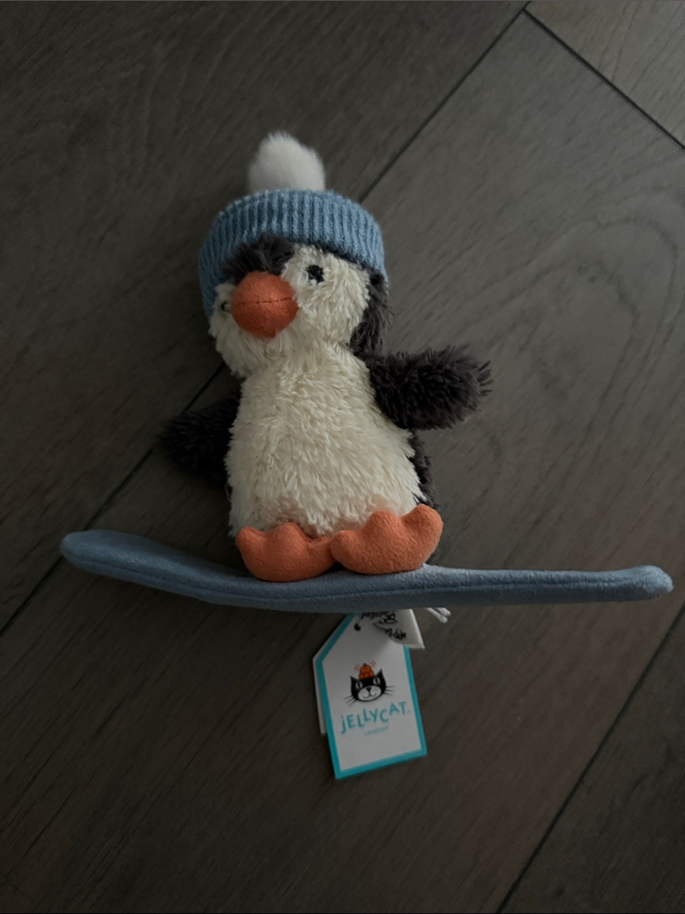 Jellycat Penguin Plush with Blue Beanie and Orange Feet